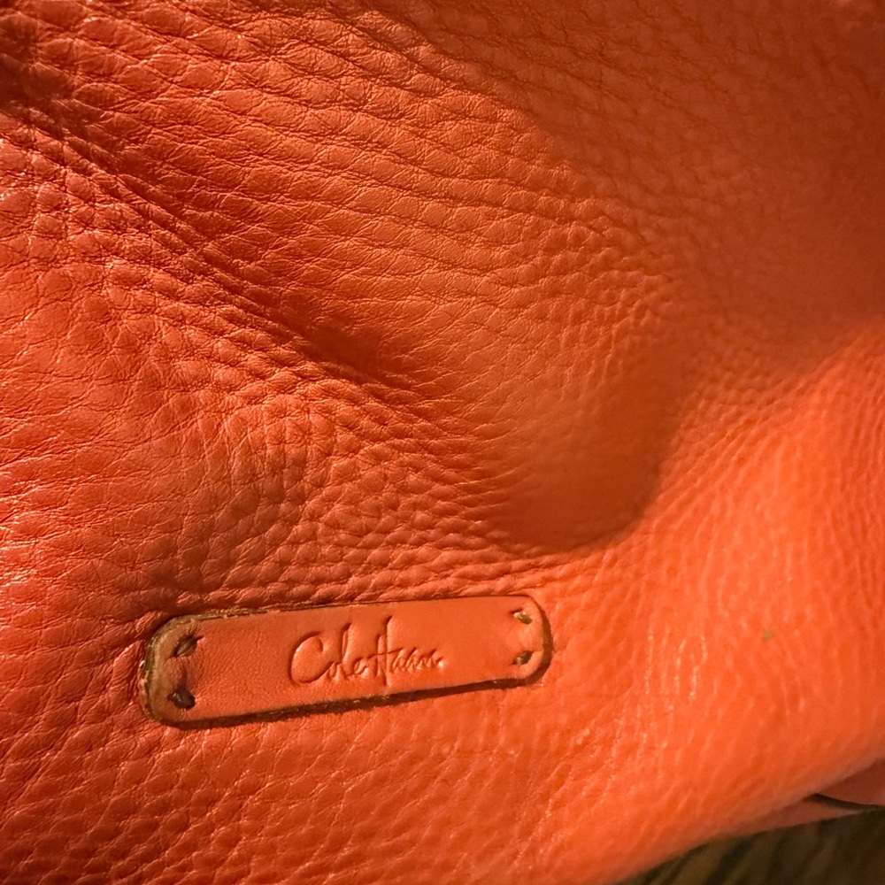 Cole Haan Vibrant Orange Leather Shoulder Bag